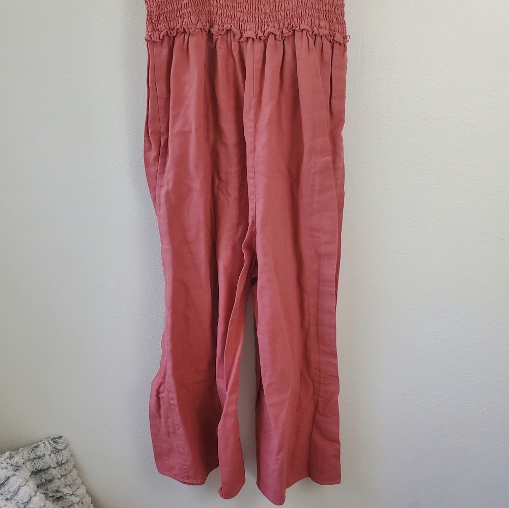 ASOS Pink Ruffle Strap Jumpsuit Size 8 - Picture 6 of 7